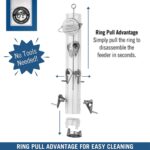 Droll Yankees Classic Sunflower or Mixed Seed Bird Feeder, Ring Pull Advantage, 6 Feeding Stations, 1 lb Bird Seed Capacity, 20-Inch - Image 3