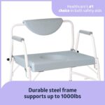 Medline Bariatric Drop-Arm Commode - Heavy Duty Steel Toilet Chair for Disabled and Elderly, 1,000 lb. Weight Capacity - Image 3