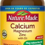 Nature Made Calcium Magnesium Zinc with Vitamin D3, Dietary Supplement for Bone Support, 300 Tablets