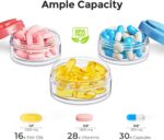 AUVON Stackable Pill Organizer for Flexible Use, Extra Large Weekly Pill Case with Efficient Filling Design, Colorful Pill Box 7 Day Easy to Track, Pill Container for Medications, Vitamins, Fish Oils - Image 3