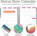 Deluxe 2025 Planner, 8.5"x11": 14 Months (November 2024 - December 2025), Includes Page Tabs, Bookmark, Planning Stickers, Pocket Folder Daily Weekly Monthly Planner Yearly Agenda (Rainbow Oak) - Image 3