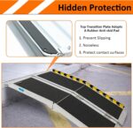 Portable Wheelchair Ramp 7FT, 84" L x 29" W Non-Skid Aluminum Foldable Handicap Ramps for Steps, 800lbs Capacity Threshold Ramps, Lightweight with Handle, for Home,Stairs,Doorways,Curbs (7FT) - Image 6