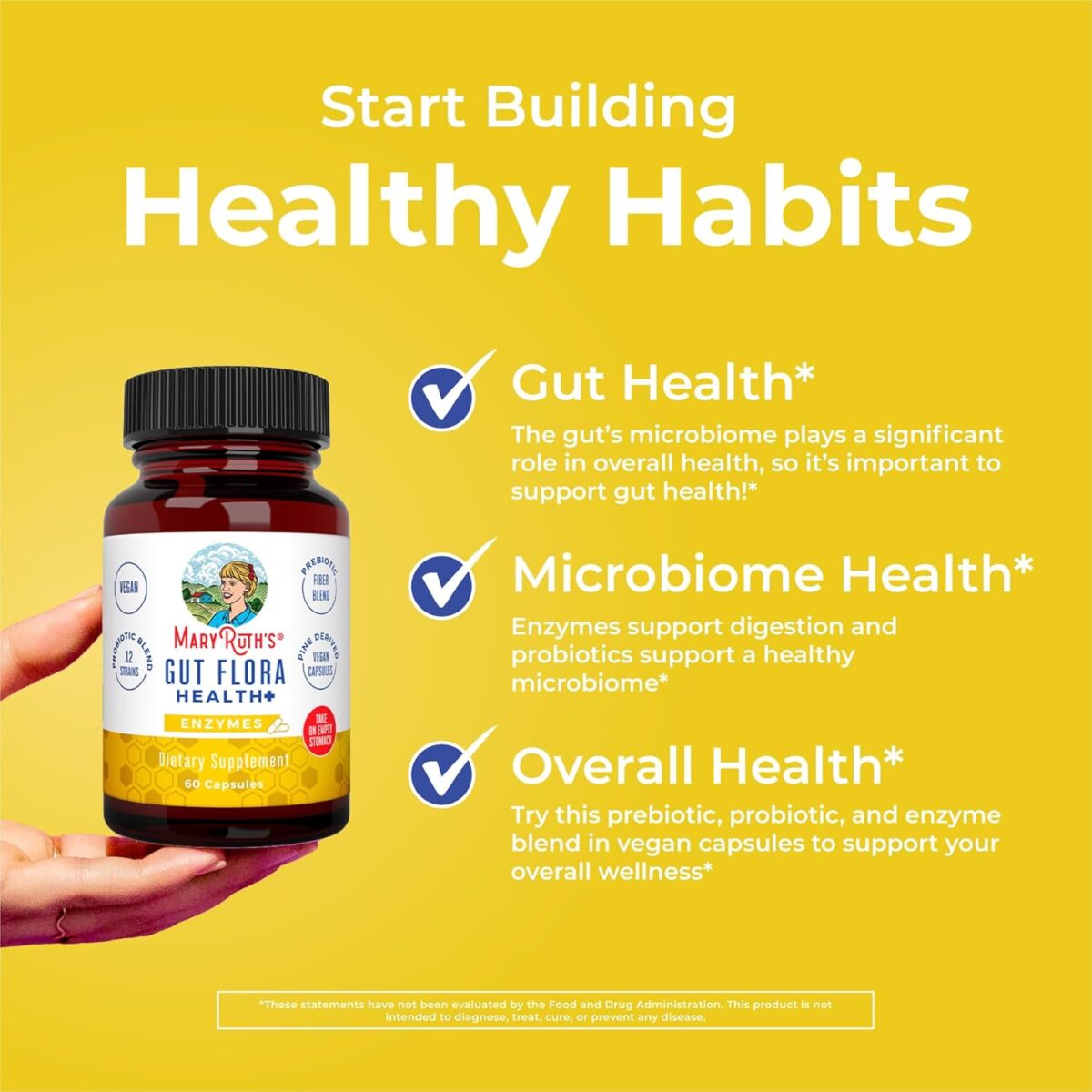 MaryRuth Organics Gut Flora Health+ Enzymes | Up to 2 Month Supply | Prebiotic Probiotic Digestive Enzymes Blend for Healthy Gut Biome & Digestive Support | Gastrointestinal Health | 60 Capsules - Image 5