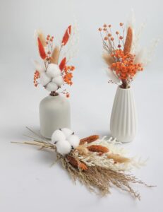 DIY Natural Dried Flower Set, Orange Bulk Stemmed Dried Flowers, Handmade Dried Flowers, Door Hanging Wreaths, Hair Accessories, Gift Wrap, Personalised Dried Flower Arrangements (Orange) - Image 7