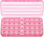 Zoksi Monthly Pill Organizer 1 Time a Day, 30 Day Pill Box Organizer Once a Day, One Month Large Pill Case for Travel, 31 Day Daily Medcine Container for Vitamins, Supplement & Medication (Pink)