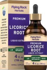 Piping Rock Licorice Root Extract Tincture | 4 Fl Oz | Liquid Herb Drops | Vegetarian Supplement | Alcohol Free | Non-GMO, Gluten Free