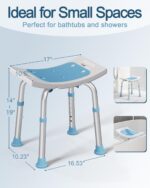 Shower Chair for Inside Shower, FSA/HSA Eligible 400 lbs Adjustable Shower Stool with Suction Feet, Shower Seat for Inside Tub Bathroom Bench Bath Chair for Elderly and Disabled - Image 3