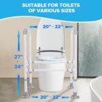 Toilet Safety Rails, Adjustable Toilet Safety Frame, Toilet Safety Rails for Seniors, Toilet Handles for Elderly and Disabled, Toilet Rails for Seniors, Toilet Rails,Elderly Assistance products, 600LB