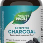Nature's Way Activated Charcoal, Binds Unwanted Materials and Gas in the Digestive Tract*, 560 mg per 2-Capsule Serving, 100 Capsules (Packaging May Vary)