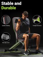 Yoleo Adjustable Weight Bench for Full Body Workout; Foldable Bench Press Bench of Home Gym Strength Training; Incline Decline Flat Utility Workout Bench with Quick Folding& Fast Adjustment (Black) - Image 4