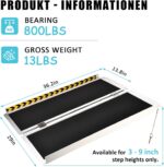 3FT Wheelchair Ramp, Non-Slip Portable Aluminum Ramp for Disabled Single-Fold 800lbs Weight Capacity for Steps Stairs and Thresholds - Image 2