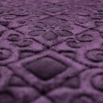 Modefa Velvet Prayer Rug - Soft Plush Turkish Janamaz Sajada Carpet for Men and Women - Plain Solid Prayer Mat Ramadan Eid Gift - with Prayer Beads - Luxury Floral Stamp (Purple) - Image 6
