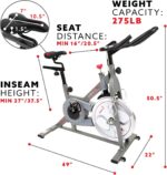 Sunny Health & Fitness Indoor Cycling Exercise Bike w/4-Way Adjustable Seat & Pulse Sensors, Home Cardio Training Equipment w/Micro-Adjustable Magnetic Resistance, Optional 29, 30, 40 Pound Flywheel - Image 5