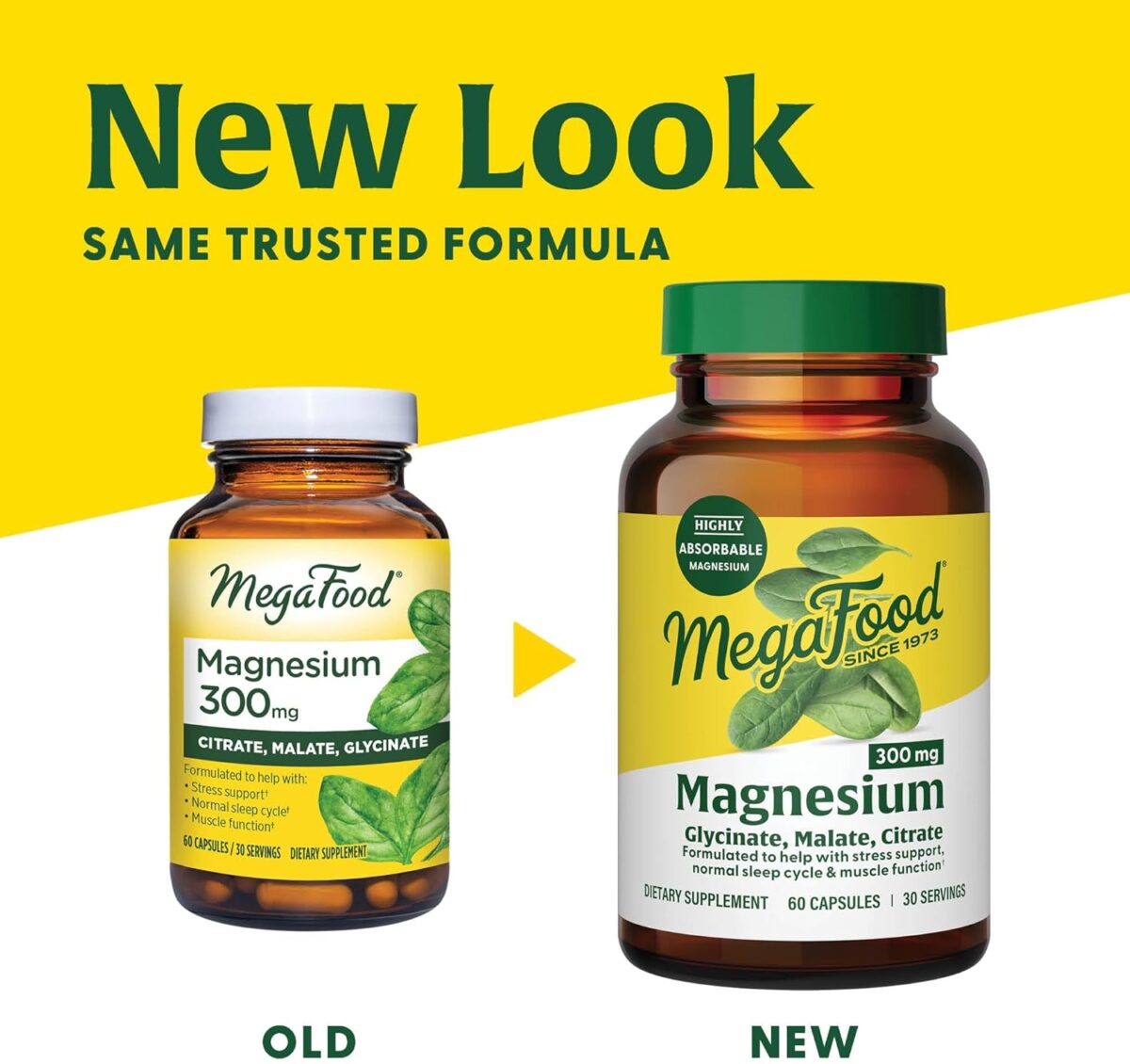 MegaFood Magnesium 300 mg - Highly absorbable Blend of Magnesium Glycinate, Citrate & Malate to Help Support Heart, Nerve Health and Relaxation - 60 Capsules (30 Servings) - Image 2