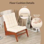 22 inches Meditation Pillow, 2 Pack Square Large Floor Cushions for Adults, Thick Corduroy Floor Pillows for Sitting, Yoga, Living Room, Sofa, Tatami, Beige - Image 4