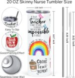 4 Pack Teacher Appreciation Gifts, Teacher Gifts from Student, Teacher Appreciation Week Gifts, 20 oz Skinny Teacher Tumbler for Teacher Week, Birthday, Back to School, Christmas - Image 4