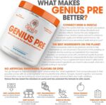 Genius Pre Caffeine-Free Pre Workout Boosted Energy, Focus, Performance Nootropic Formula AlphaSize, Citrulline Malate, CarnoSyn Beta Alanine Endurance, Stamina, Recovery, 20 Servings - Blue Raspberry - Image 9