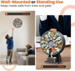 Odaro Large Pill Dispenser, Weekly Pill Organizer 7 Day Am Pm / 14 Day Pill Box, Daily Medicine Pill Organizer with Wall-Mounted or Standing Use for Vitamin, Supplement, Medicine - Gray - Image 2