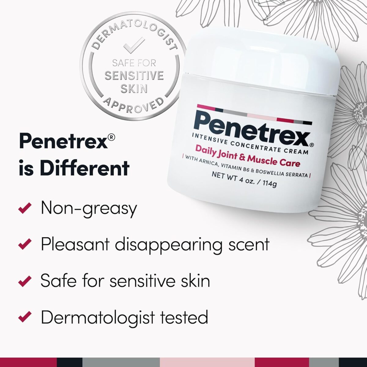 Penetrex Joint & Muscle Therapy - Soothing Comfort for Back, Neck, Hands, Feet - Premium Whole Body Rub with Arnica, Vitamin B6 MSM & Boswellia - Non-Greasy 4oz Cream - Image 4