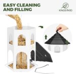 Kingsyard Metal Bird Feeder for Outdoor Hanging, Wild Bird Feeders with Circular Perch, Easy to Clean & Refill, 4 lbs Large Seed Capacity, White - Image 4