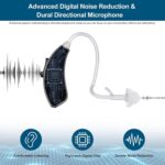 Rechargeable Hearing Aids for Seniors Severe Hearing Loss Earrck Hearing Amplifier with Noise Cancelling Hearing Aid with Volume Control Dual Micphone (Silver) - Image 2