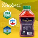 Fischer's 100% Organic Honey, USDA Certified, 24 oz Squeeze Bottle – Pure, Unfiltered, Raw Honey – All-Natural Sweetener – Rich Flavor Profile, Natural Honey Packed with Nutrients - Image 2