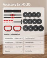 Adjustable Dumbbells, 10/25/35/55/70/90lbs Free Weight Set with Connector, 4 in1 Dumbbells Set Used as Barbell, Kettlebells, Push up Stand, Fitness Exercises for Home Gym Suitable Men/Women - Image 6