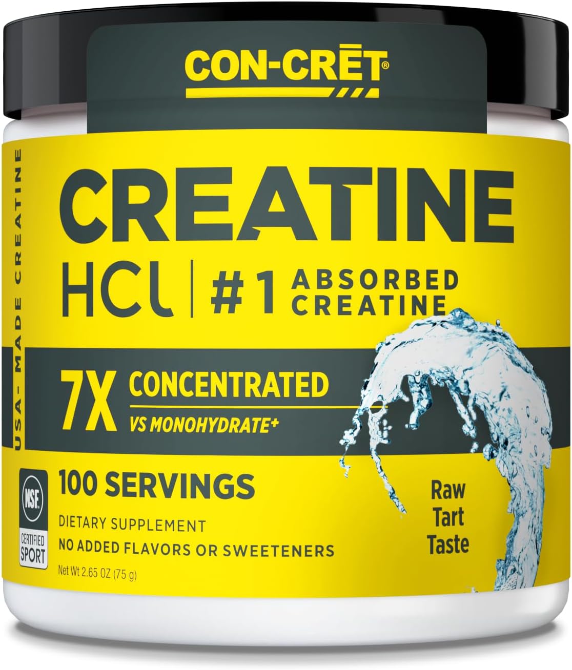 71ixbAksLYL._AC_SL1500_.jpg Creatine HCl Powder | Muscle, Cognitive, Cellular Energy Support | No Bloating or Cramps | USA Made & NSF Certified | Unflavored (100 Serving) - Image 1