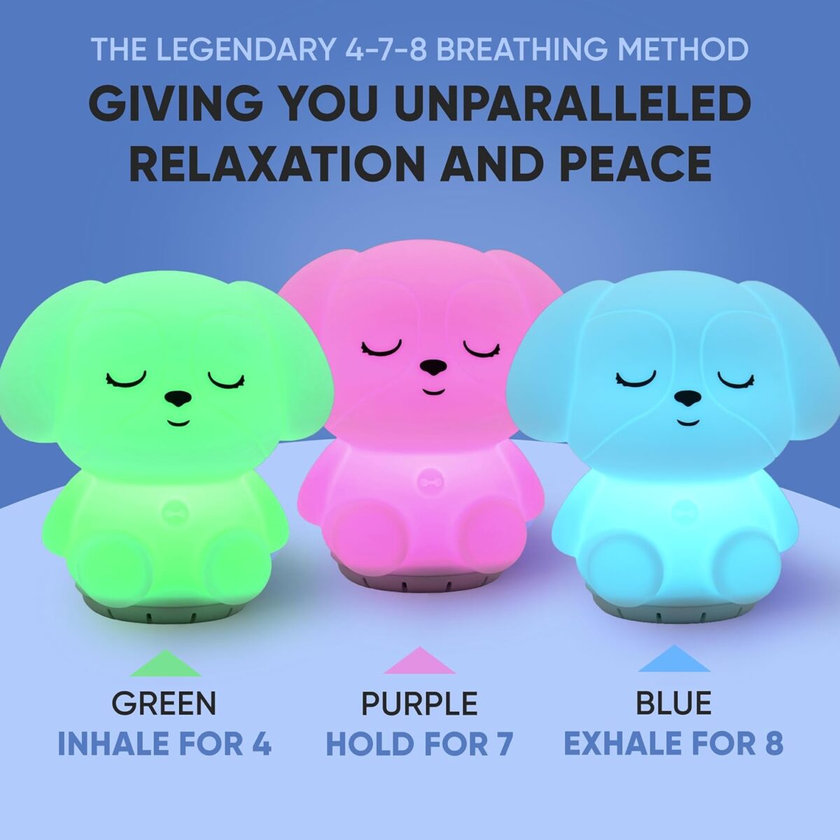 Mindfulness 'Breathing Puppy' | 4-7-8 Guided Visual Meditation Breathing Light | 3 in 1 Device with Night Light & Noise Machine for ADHD Anxiety Stress Relief Sleep - Gift for Kids Adult Women Men - Image 7