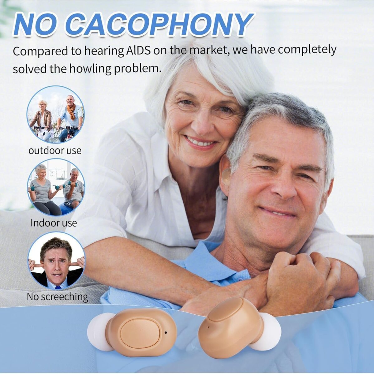 Hearing Aids, Miniature Hearing Amplifiers for Adults with Noise Cancelling, Rechargeable Hearing Aids for Seniors with Crystal Clear Sound, and LED Power Display - Image 2