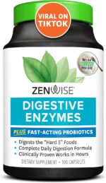 Zenwise Health Digestive Enzymes and Bromelain for Gut Health - Probiotic Multi Enzymes with Prebiotics and Probiotics for Women and Men for Digestive Health and Bloating Relief for Digestion - 100 CT