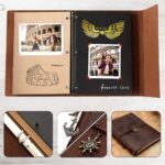 Scrapbook Album,ZEEYUAN Travel Album Leather Photo Album Vintage DIY Memory Photo Book 60 Pages Our Adventure Book Scrape Book - Image 6