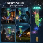 Wind Chimes,Hummingbird Solar Wind Chimes for Outside,Green Gradation Aluminum Tubes Deep Tone Memorial Wind Bell for Garden/Patio Mobiles Decorative Gifts for Mom, Wife, Grandma Neighbors(37" Long) - Image 5