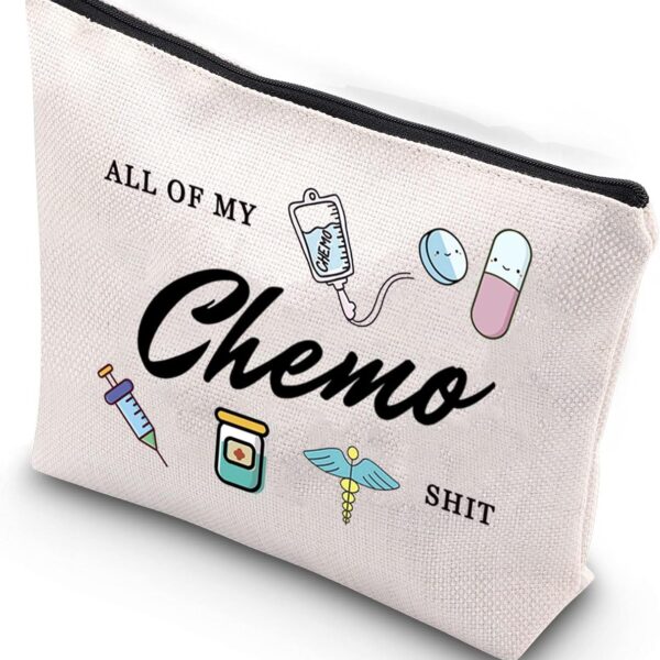 WCGXKO Chemotherapy Treatment Gift for Women All Of My Chemo Shit Cancer Awareness Emergency Bag (My Chemo Shit)