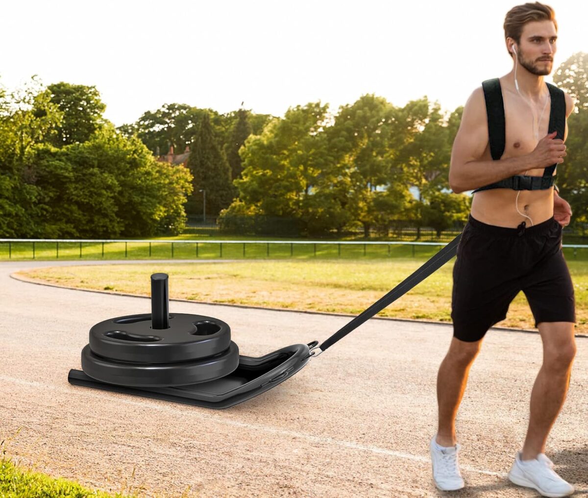 Kipika Weight Sled, Fitness Sled, Fitness Strength Training Sled, Speed Training Sled - Heavy-Duty Weight Training Equipment for Muscle Building and Explosive Power - Suitable for 1” & 2“ Weight Plate - Image 6