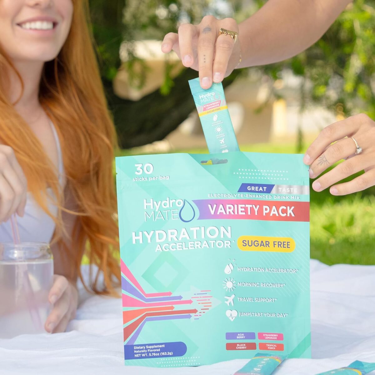 HydroMATE Electrolytes Powder No Sugar Variety Pack - 30 Instant Hydration Packets with Vitamin C to Boost Energy - Sugar Free Electrolytes to Support Hydration on Keto Diet & Party Favors - Image 5