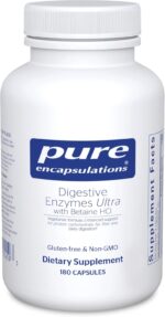 Pure Encapsulations Digestive Enzymes Ultra with Betaine HCl - Vegetarian Digestive Enzyme Supplement to Support Protein, Carb, Fiber, and Dairy Digestion* - 180 Capsules