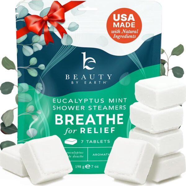 Shower Steamers Aromatherapy - USA Made with Natural Ingredients & Eucalyptus Essential Oil, Large Shower Bombs, Relaxation Spa Gifts for Women & Men, Unique Self Care Gifts