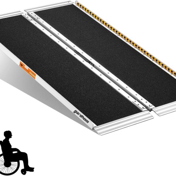 Wheelchair Ramps 4FT, gardhom 800Lbs Aluminum Portable Folding Handicap Ramp Wheel Chair Ramp for Home Entrance Threshold Doorways Stairs Curbs Scooter
