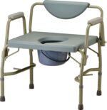 NOVA Medical Products 500 lb. Weight Capacity Heavy Duty Bedside Commode Chair with Drop-Arm (for Easy Transfer), Extra Wide Seat & Bariatric Commode Chair, Grey - Image 5