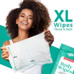 Body Wipes - (14 Pack) - 140 XL Bath Wipes for Adults No Rinse, Adult Wipes for Elderly - Body & Face Gentle Skin Cleansing, Shower Wipes Bathing for Travel, Elderly, Car, Gym, Camping (8x12 Inch) - Image 3