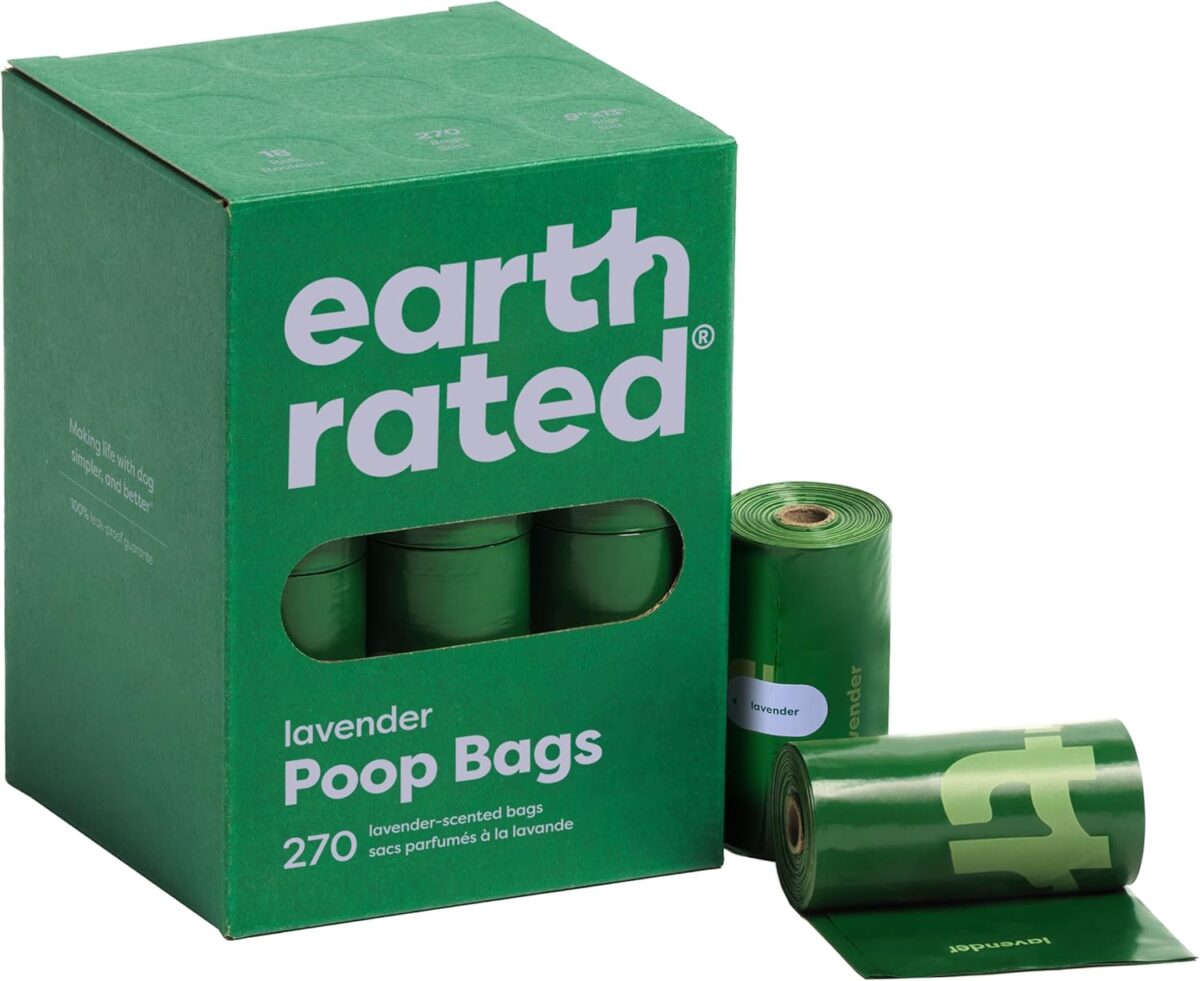 Earth Rated Poop Bags for Dogs, Guaranteed Leak Proof and Extra Thick Waste Bag Refill Rolls, Lavender Scented, 270 Count - Image 1