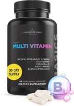 Livingood Daily Methylated Multivitamin for Women & Men, Multi Vitamin - Mineral Supplement Capsules with Iron, B Complex, Selenium, & Zinc - Non-GMO, Gluten-Free, Vegetarian Multi Vitamins for Adults