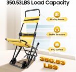 Manual Lift Stair Chair, Portable Aluminum Alloy Folding Transportation Stair Chair,for Daily Transfer Evacuation Chair to Assist Moving Elderly Lift Chair, 350 lbs Weight Capacity USA Stock - Image 5