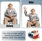 Fidget Blanket for Adult with Dementia,Dementia Products for Elderly,Alzheimers Dementia Activities for Seniors,Fidget Wrist Cuff Sensory Bracelet Toy for Seniors,Dementia Gifts (Blue) - Image 5
