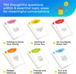 700 Family Conversation Cards, Fun Conversation Starters for Families, Play Dinner Table Games, Family Talking Cards, Color-Coded Across 6 Topics, Take Anywhere - Image 6