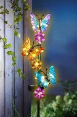 Solar Lights Outdoor Waterproof Garden Butterfly Light Decorative Solar Stake Lights with Butterflies Decor for Garden Yard Lawn Patio Pathway(2 Pack) - Image 9