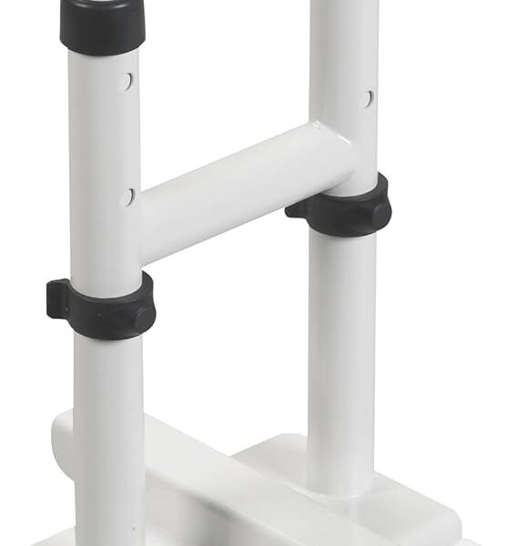 Drive Medical Adjustable Bathtub Grab Bar & Bathtub Safety Rail, White