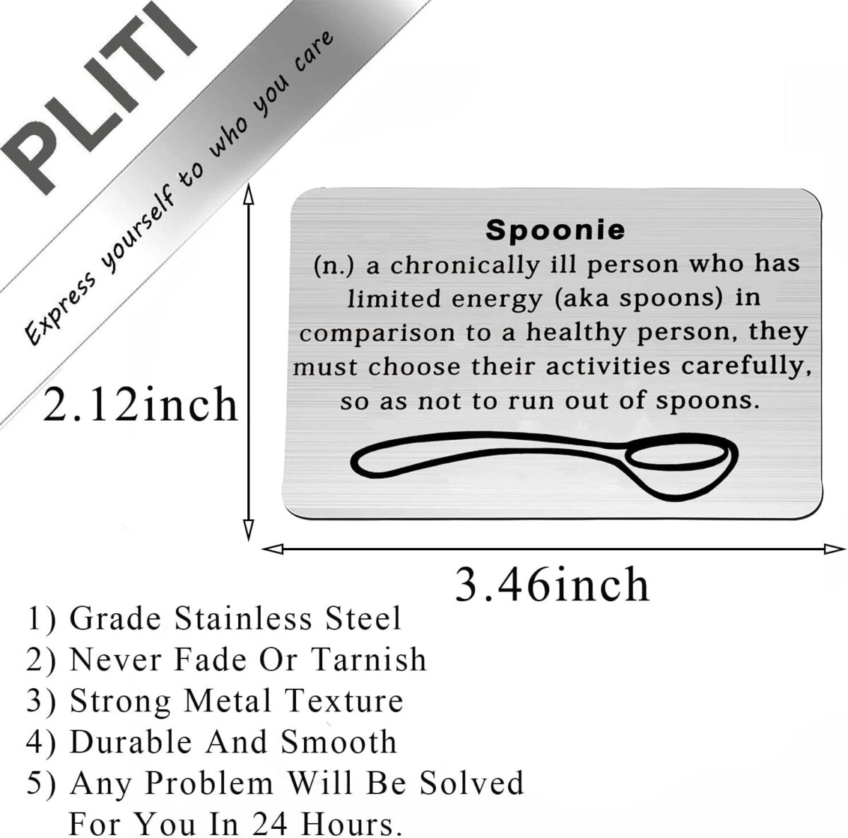 PLITI Chronic Illness Gift Spoon Theory Gift Spoonie Gifts Chronically Ill Support Gift Chronic Pain Gift Invisible Illness Gift (spoonie card) - Image 2