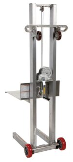 Vestil ALLW-2020-FW Aluminum Lite Load Lift With Winch and Fixed Wheels 20 In. x 20 In. Platform 400 Lb. Capacity Silver - Image 4